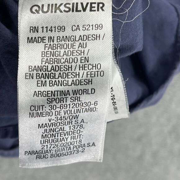 Quiksilver Shirt Mens XL Blue Floral Print Cotton Modern Fit Button Up Outdoor - Picture 6 of 11